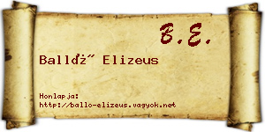 Balló Elizeus névjegykártya